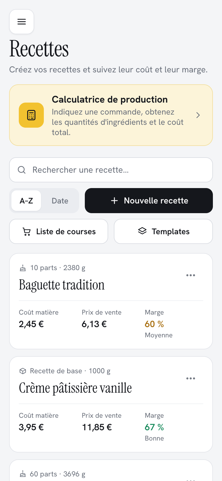 PricePro Artisan sur mobile